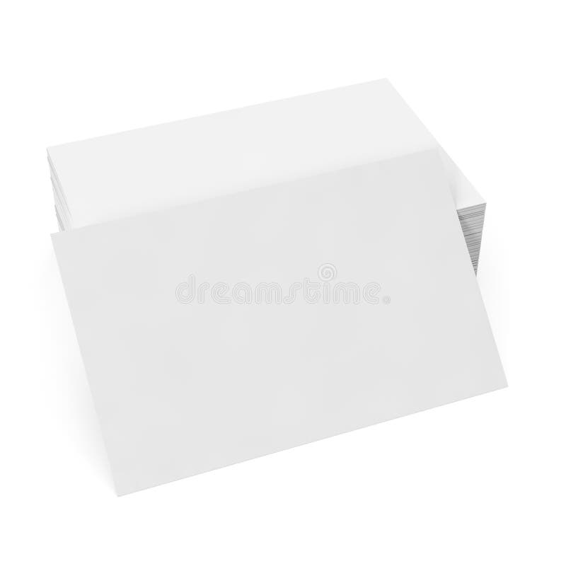 Stack white business card mockup. royalty free illustration