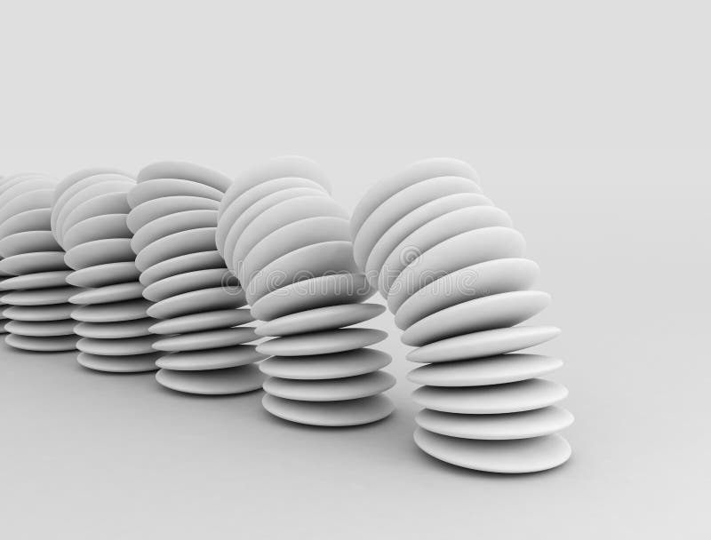 Stack white object at tipping point stock illustration