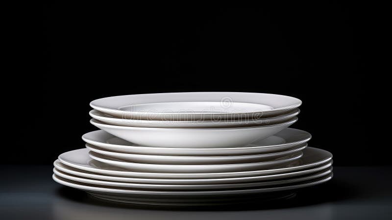 Stack white plate isolated stock illustration