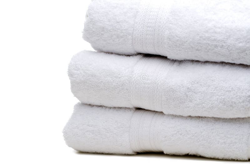 A stack of white towels