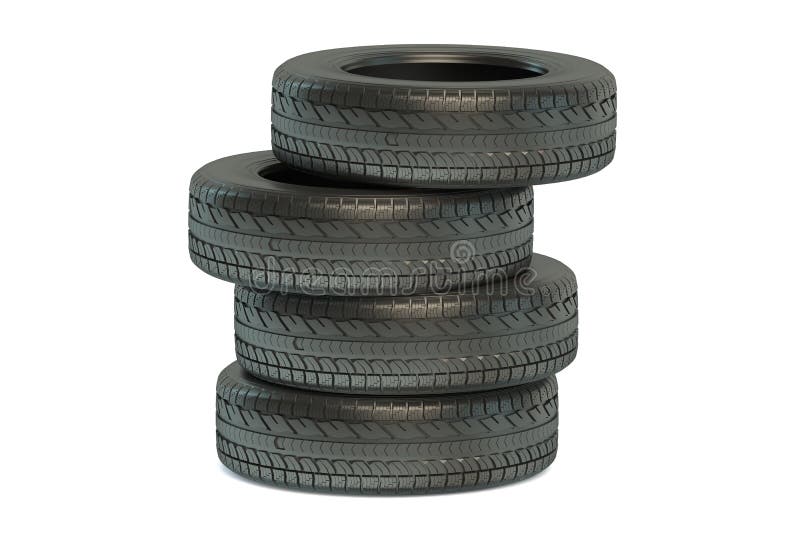 Stack of winter automobile tires royalty free illustration