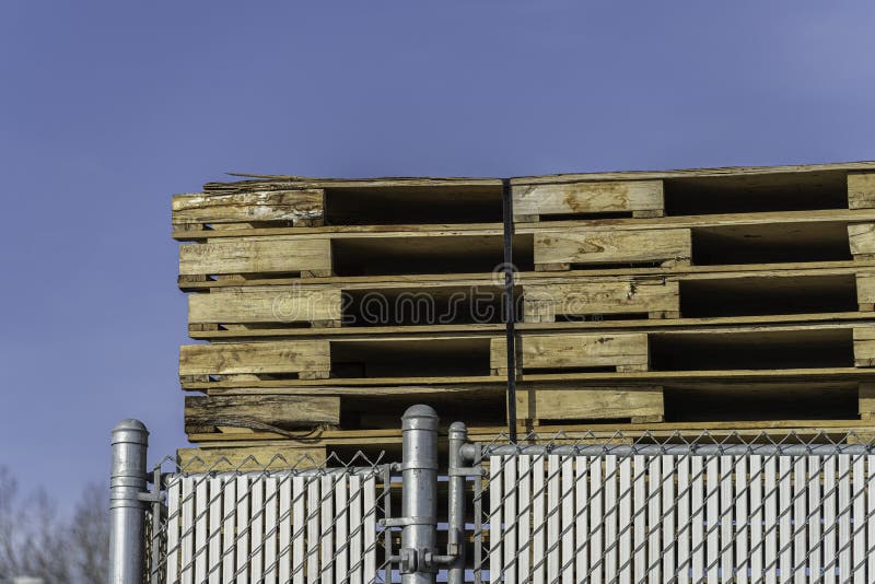 Stack of Wood Pallets Ready for Delivery To Customer Stock Image