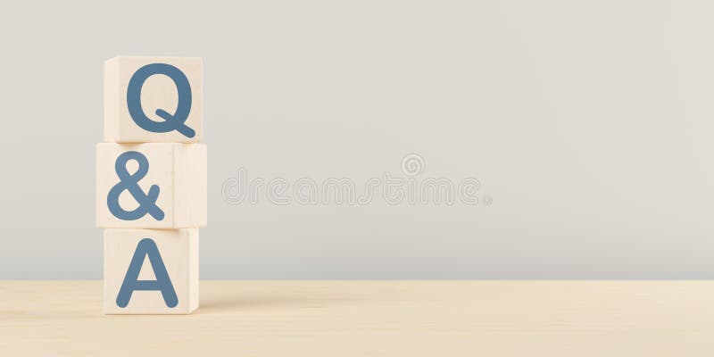 Stack of wooden blocks with the letters q&a on wooden table background, question and answer business concept, selective focus stock images