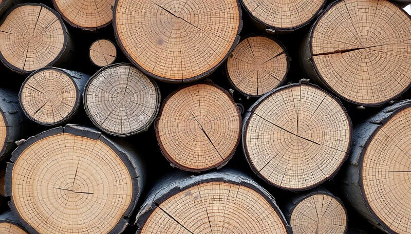 Stack of wooden logs, timber wood, natural texture, lumber, Stock Photo, Generative AI vector illustration