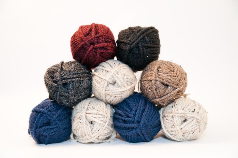 Stack of Yarn Skeins stock image. Image of group, design 13369609
