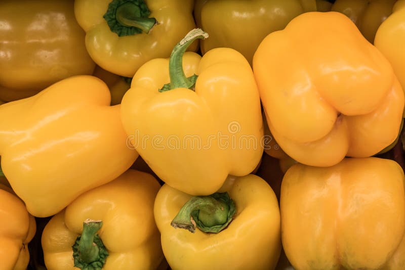 Stack of Yellow Bell Peppers Stock Photo Image of stack, picked 89580046