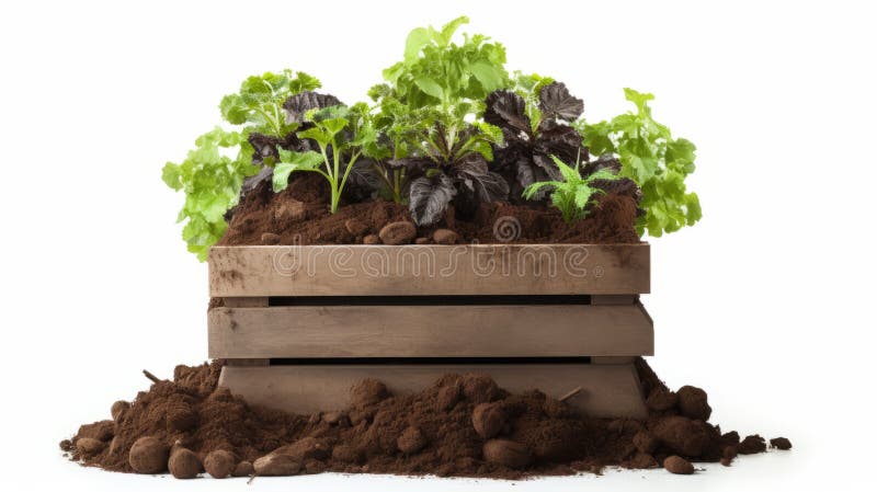 Stackable Compost Bin: Sustainable Gardening Solution For Happy Plants stock illustration