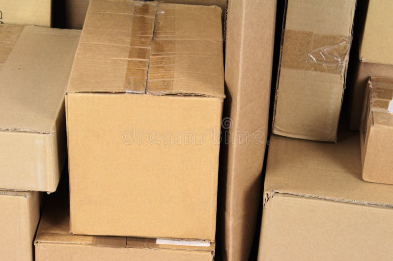 Stacked Carton Boxes Post Package Stock Photo Image of carton, cargo 62658964