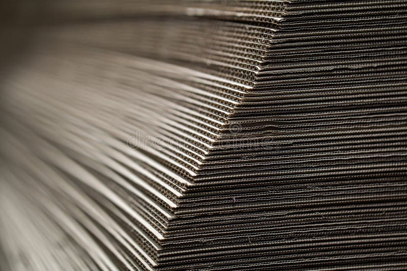 Stacked corrugated cardboard stock image