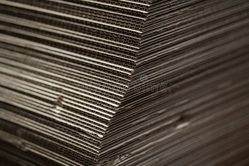 Stacked corrugated cardboard stock photo