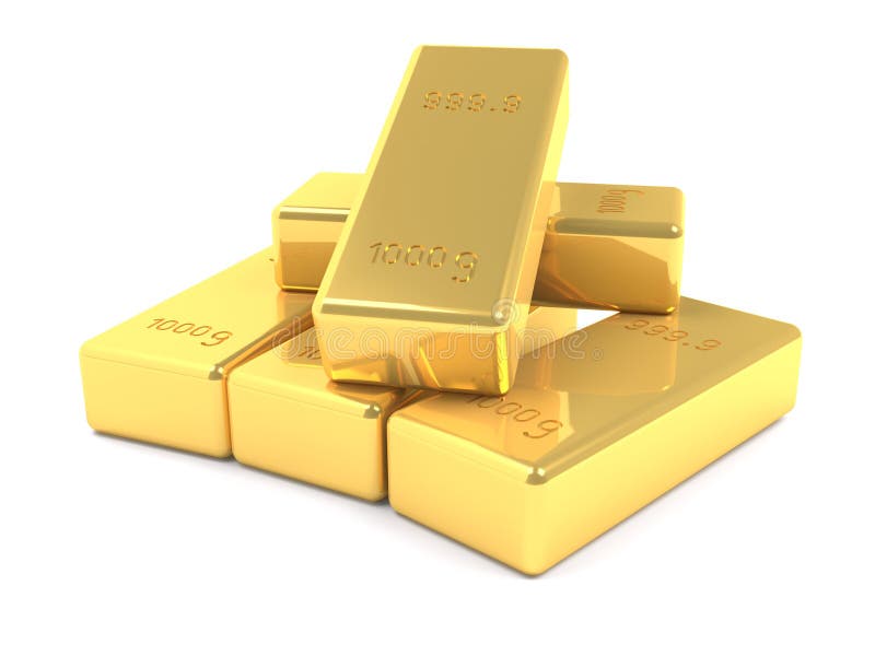 Stacked golden bars