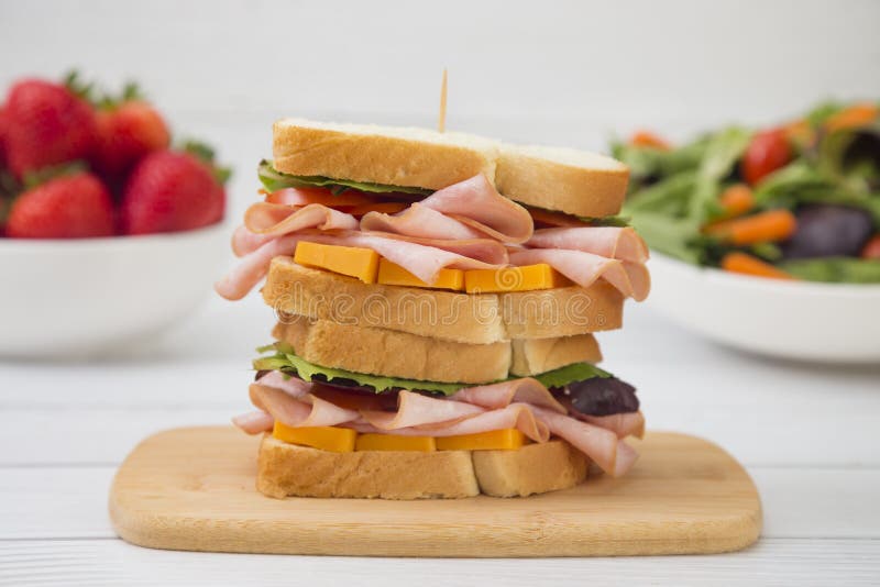 Stacked Ham and Cheese Sandwich with Vegetables. Weight watchers stock images, royalty-free photos and pictures