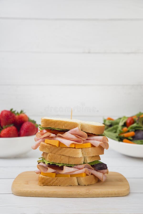 Stacked Ham and Cheese Sandwich with Vegetables. Weight watchers stock images, royalty-free photos and pictures