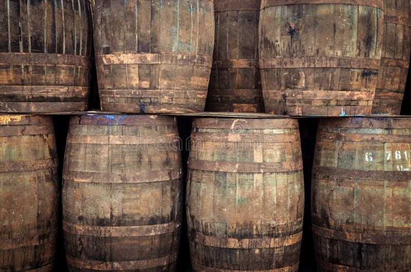 Stacked old whisky barrels royalty free stock images Stacked old whisky barrels royalty free stock images