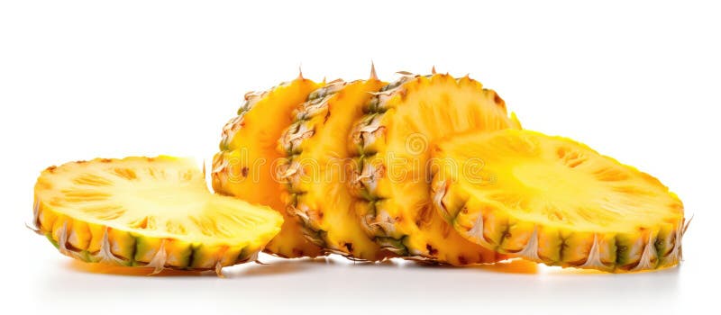 Stacked Pineapple Slices on White Surface, Food Ingredient in a Dish ...