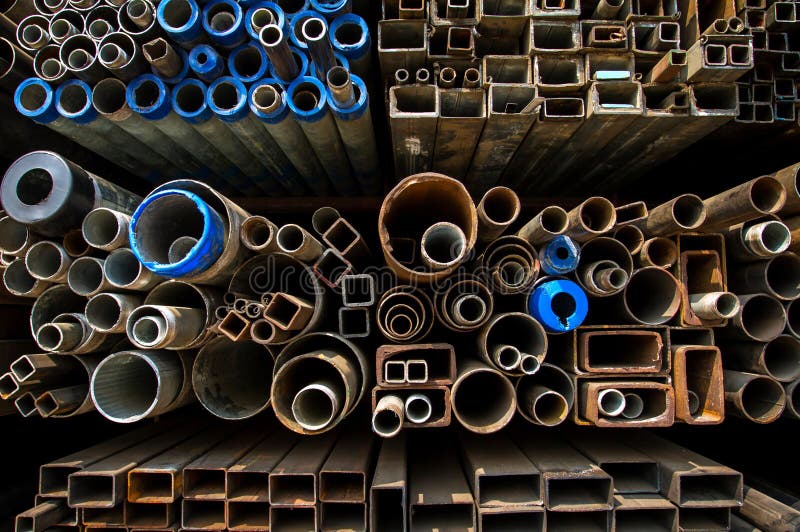 Stacked Steel Pipes and Tubes Stock Photo Image of industrial, pipe 31659388