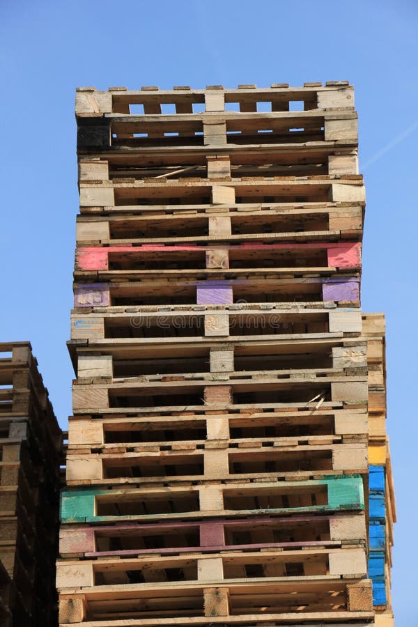 Stacked wooden pallets stock photo. Image of cargo, stackable 54698186