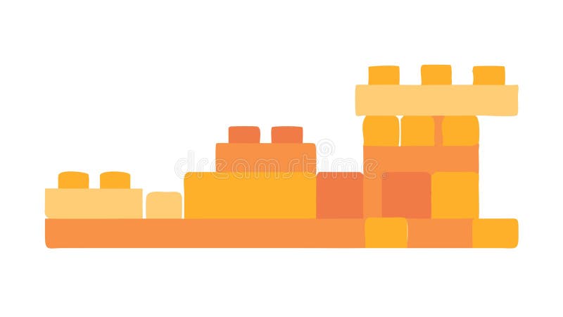 Stacked Yellow Building Blocks, Foundation and Support, vector design Generative AI stock illustration