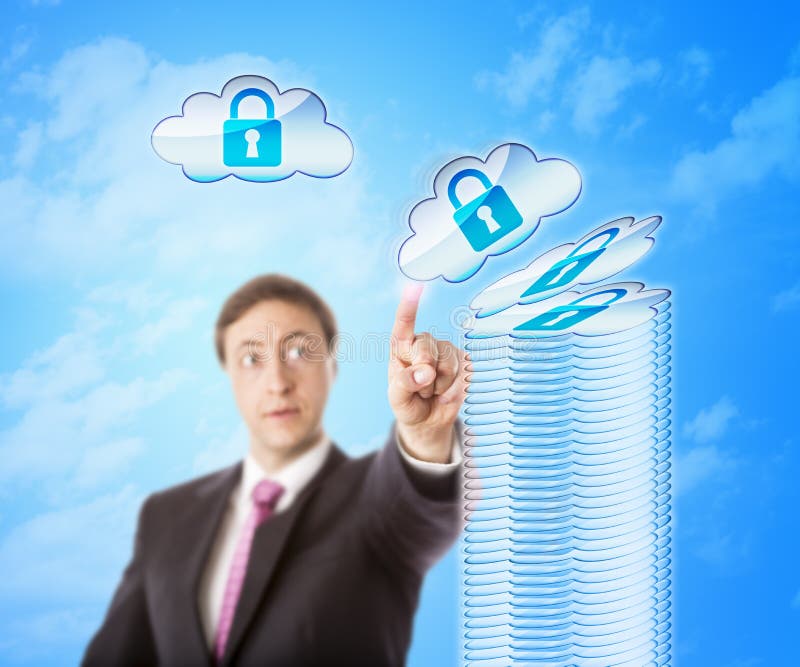 Stacking Cloud Objects In Secure Storage royalty free stock photos