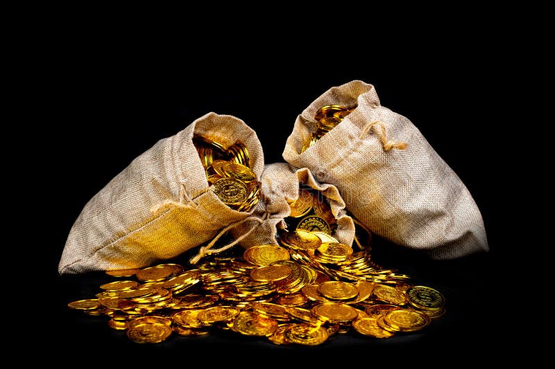 Stacking Gold Coin in Treasure Stack Stock Image Image of antique