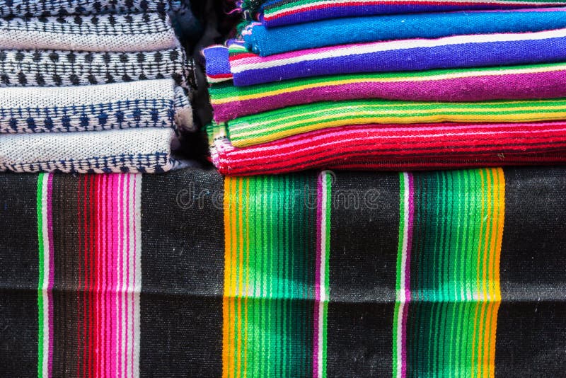 Stacks of colored blankets royalty free stock image