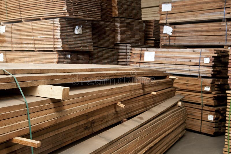 Stacks of hardwood