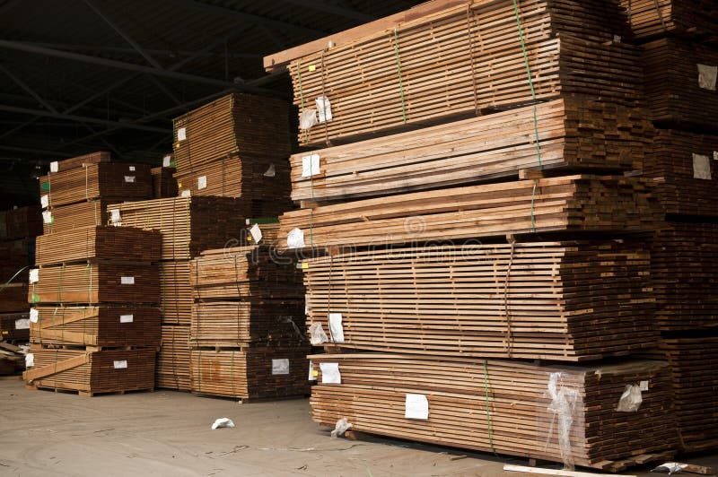 Stacks of hardwood