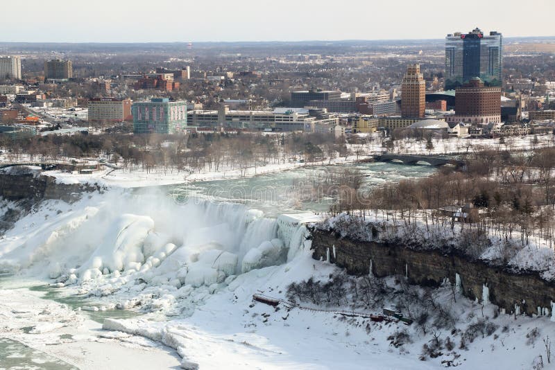 Stad av den Niagara Falls New York vintern royaltyfri foto Stad av den Niagara Falls New York vintern royaltyfri foto