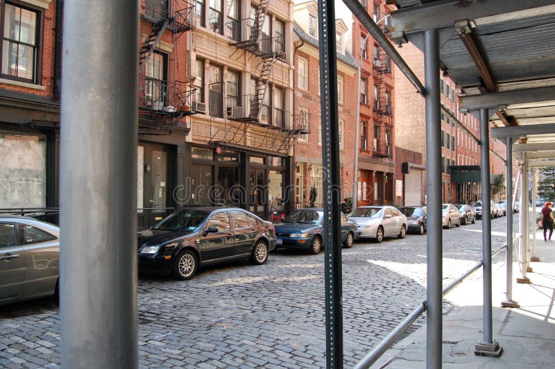 Stad de Van de binnenstad van New York van de Straat van de kei royalty-vrije stock afbeelding Stad de Van de binnenstad van New York van de Straat van de kei royalty-vrije stock afbeelding