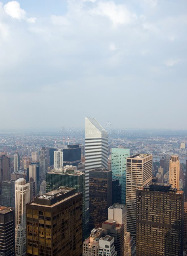 New York City Skyline, with a grey sky background. New York City Skyline, with a grey sky background