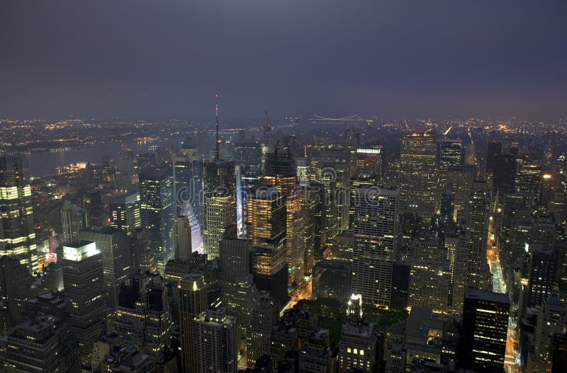 Night view of Midtown Manhattan in New York City. Night view of Midtown Manhattan in New York City.