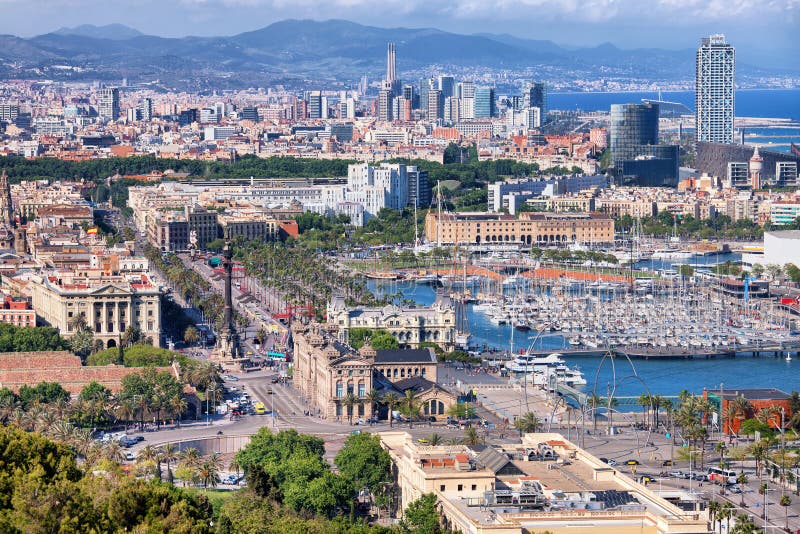 Stad van Barcelona van hierboven royalty-vrije stock fotografie Stad van Barcelona van hierboven royalty-vrije stock fotografie