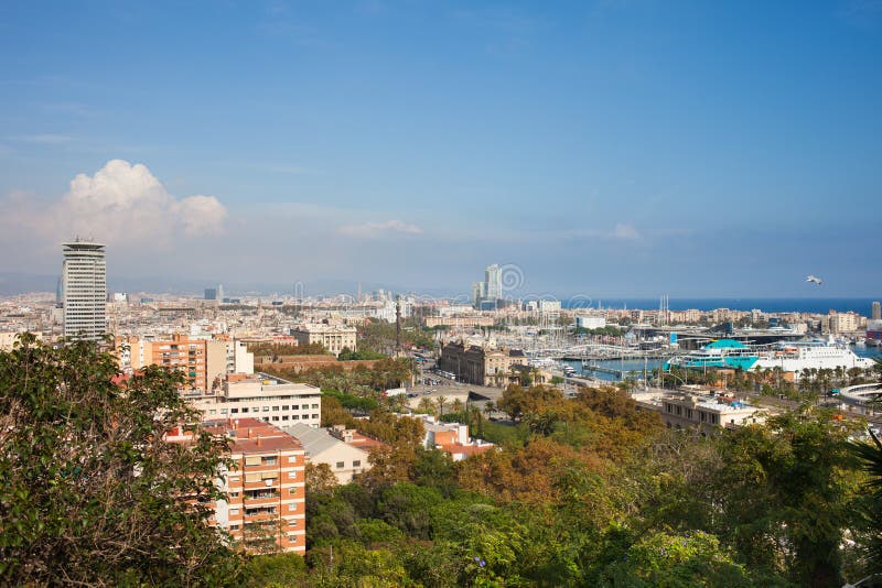 Stad van Cityscape van Barcelona stock fotografie Stad van Cityscape van Barcelona stock fotografie