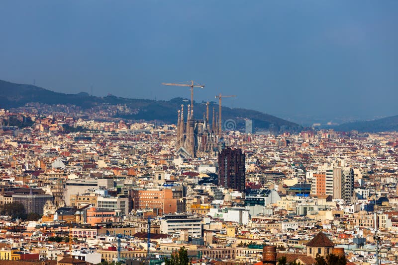 Stad van het Satellietbeeldcityscape van Barcelona royalty-vrije stock foto Stad van het Satellietbeeldcityscape van Barcelona royalty-vrije stock foto
