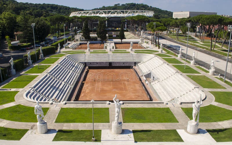 Stadio di tennis di Pietrangeli fotografia stock Stadio di tennis di Pietrangeli fotografia stock