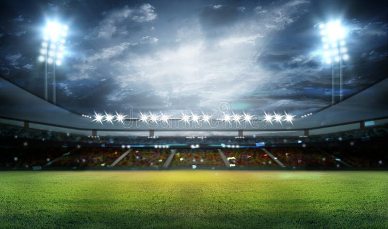 Stadion in lichten stock foto Stadion in lichten stock foto