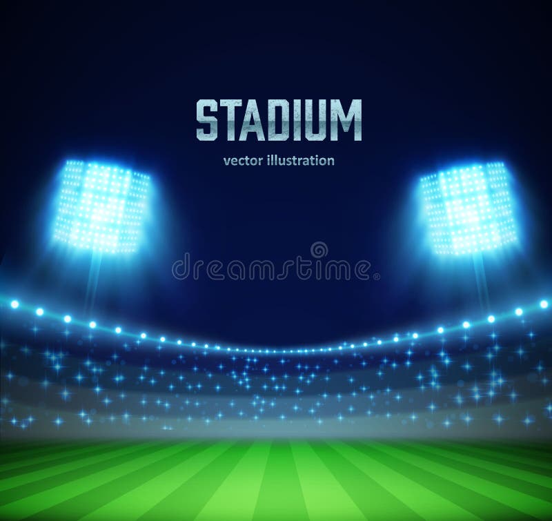 Stadion mit Lichtern und Tribünen ENV 10 vektor abbildung Stadion mit Lichtern und Tribünen ENV 10 vektor abbildung