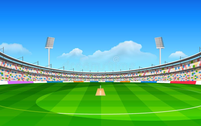 Stadium of cricket stock vector. Illustration of grass 49951267