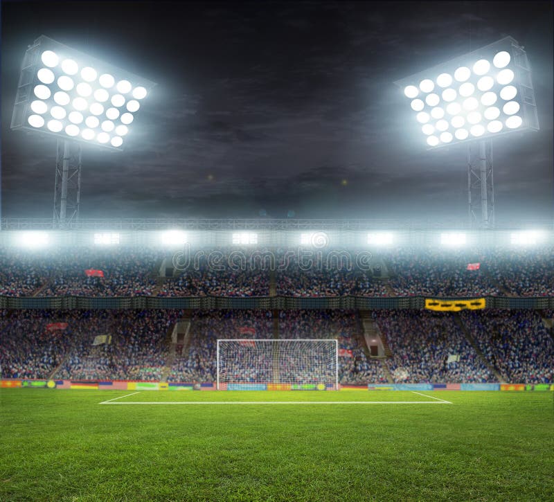 Football, Soccer Fans Support Their Team and Celebrate Stock Image