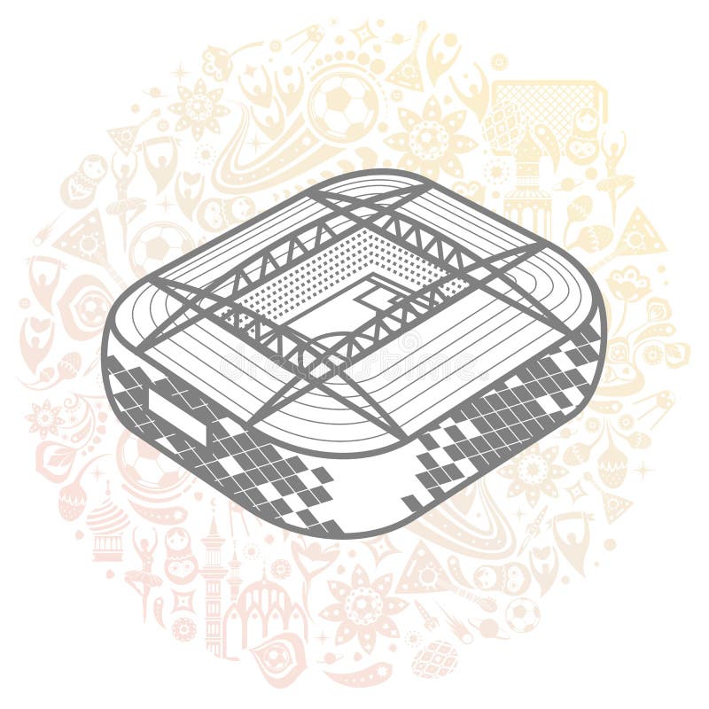 Stadium piłkarski barwiona ilustracja ilustracja wektor Stadium piłkarski barwiona ilustracja ilustracja wektor