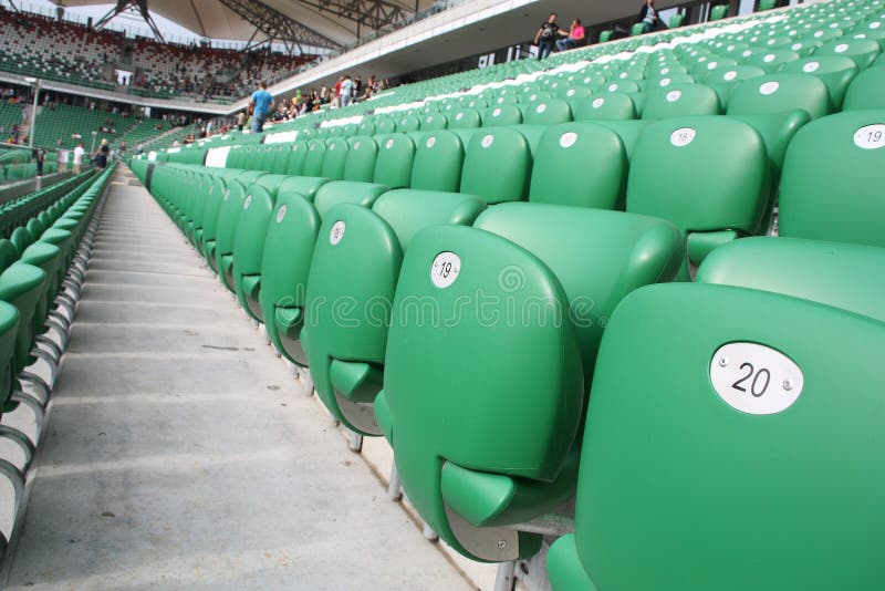 Rows of Green Seats in an Empty Stadium Aviva Editorial Photography ...