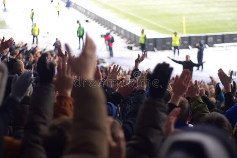 Stadium supporting the team in the winter royalty free stock photo