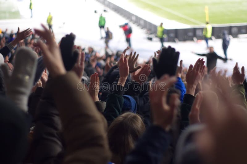 Stadium supporting the team in the winter royalty free stock images