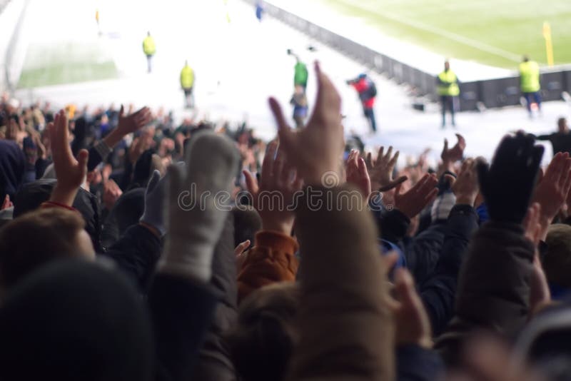Stadium supporting the team in the winter royalty free stock photo