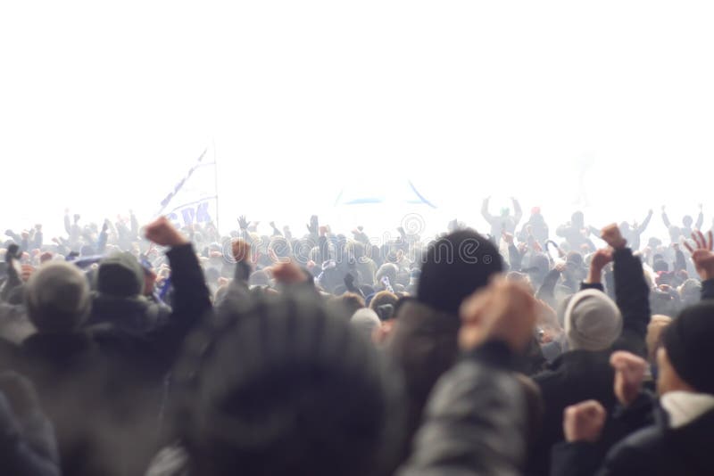 Stadium supporting the team in the winter royalty free stock photo