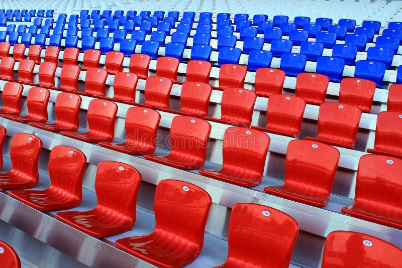 Stadium tribune, empty chairs