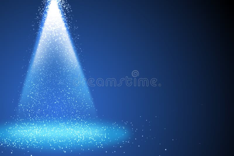 Stadiumslicht und blaue Funkelnlichter auf dem Boden vektor abbildung