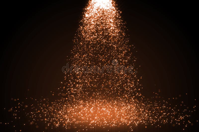 Stadiumslicht und Goldene Funkelnlichter auf dem Boden lizenzfreie abbildung
