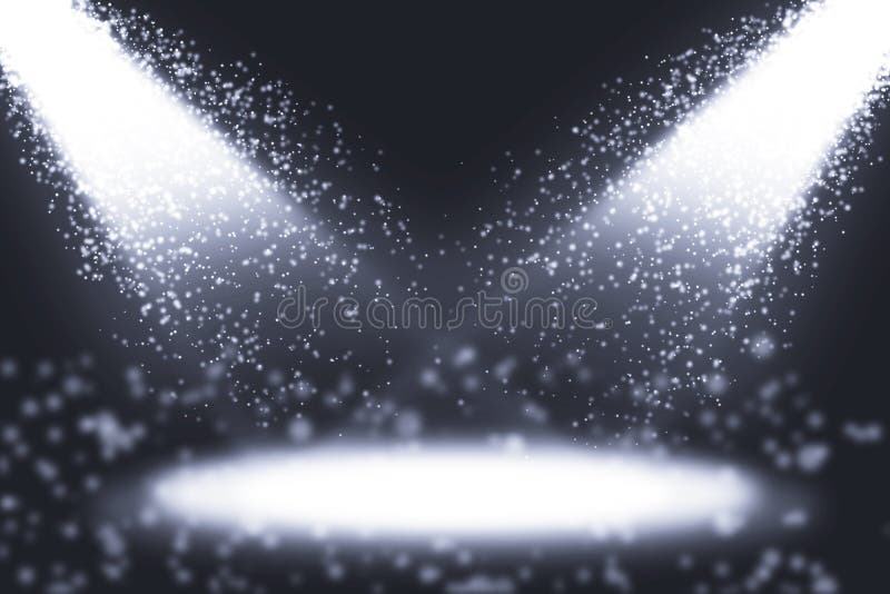 Lampenlicht und weiße Glitter-Leuchten auf dem Boden stock abbildung