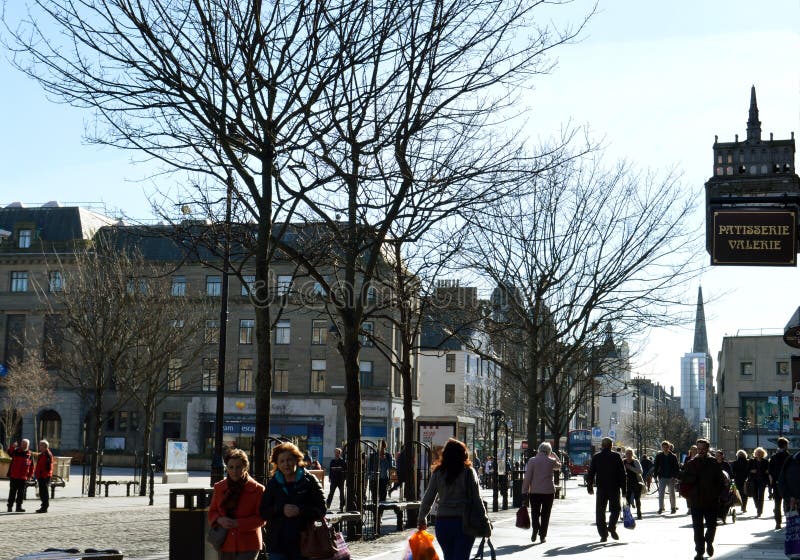 Stadsfyrkanten pedestrianised område, den Dundee stadsmitten, Skottland arkivfoton Stadsfyrkanten pedestrianised område, den Dundee stadsmitten, Skottland arkivfoton